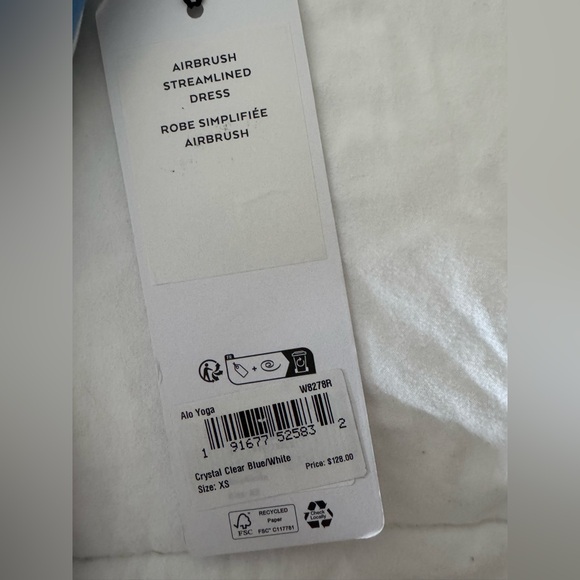 Alo Airbrush Streamlined Dress Crystal Clear Blue. Size XS. NWT Limited Edition. - Picture 6 of 6